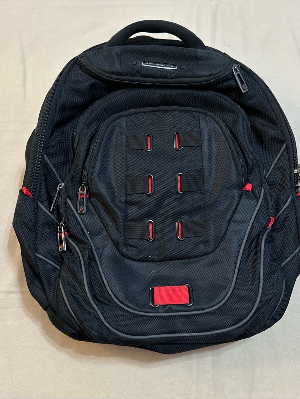 Samsonite TECHTONIC Black Red Polyester Padded Backpack for 15" Laptop